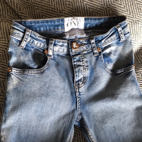 ONE TEASPOON DENIM “YARD BIRDS” SKINNY JEANS HIDDEN BUTTON FLY RAW HEM - Picture 5 of 15